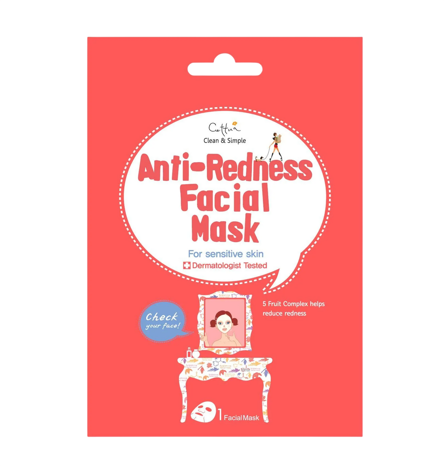 Cettua, Cettua, Gegen Rötungen, Gesichtsmaske, Für das Gesicht, 20 g
