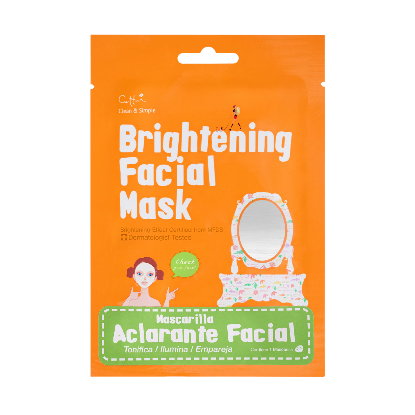 Cettua, Cettua, Brightening, Sheet Mask, For Face, 20 g