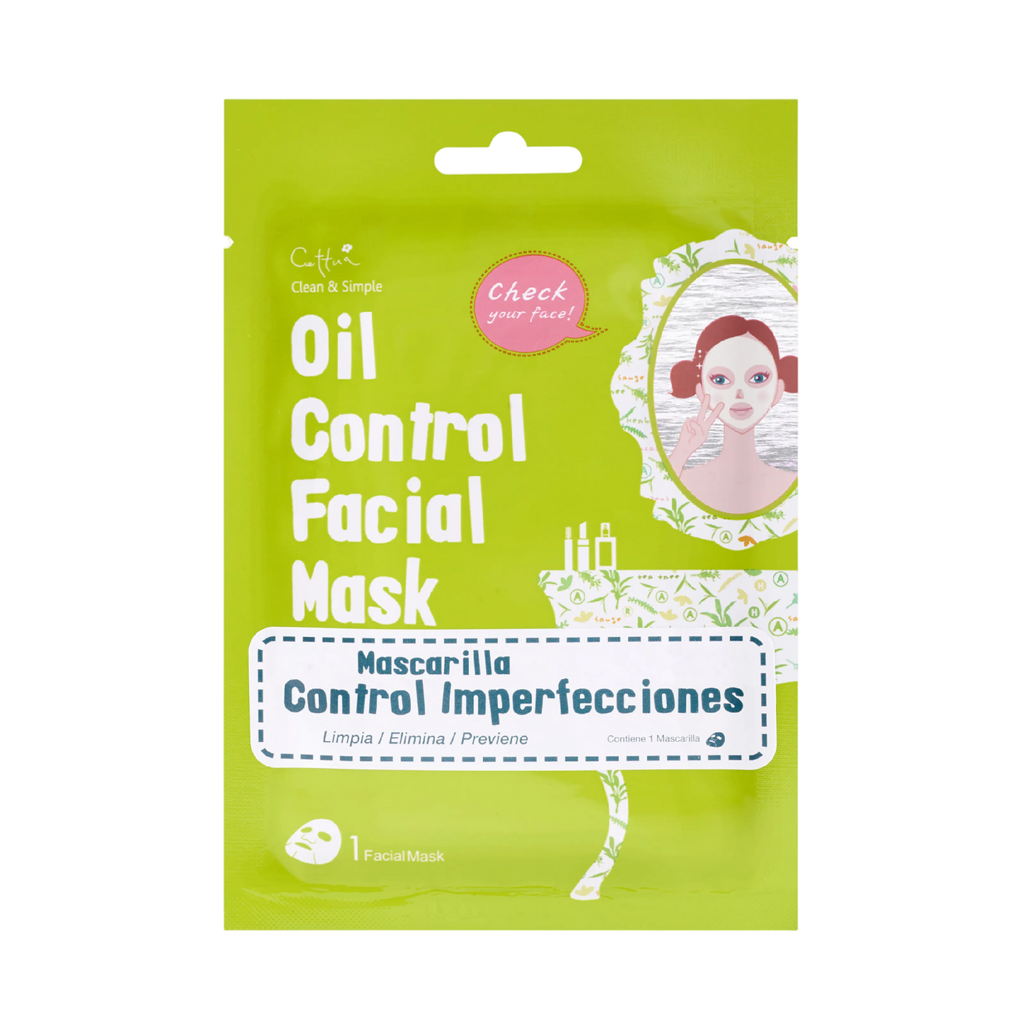 Cettua, Cettua, Ölkontrolle, Gesichtsmaske, Für das Gesicht, 20 g