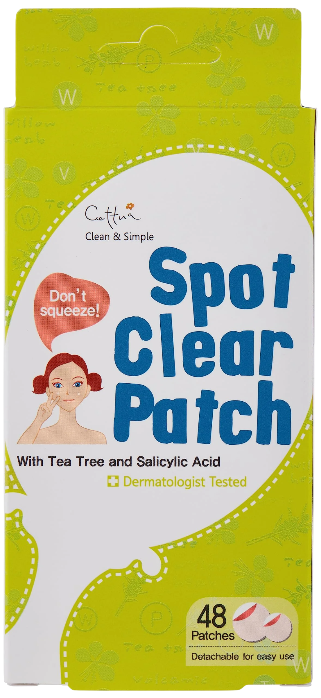 Cettua, Spot Clear, Anti-Akne, Lokaler Behandlungspflaster, Für das Gesicht, 48 pcs