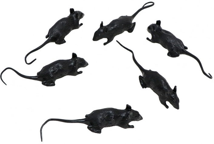 Gummi Mäuse Set – 6 Rubber Mice von Chaks, 8.5x2x2 cm, Weich & Flexibel - Fasnacht24.ch
