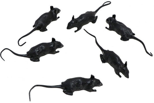 Gummi Mäuse Set – 6 Rubber Mice von Chaks, 8.5x2x2 cm, Weich & Flexibel - Fasnacht24.ch