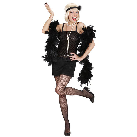 "CHARLESTON" (Kleid, Stirnband mit Feder) – Vorderansicht
