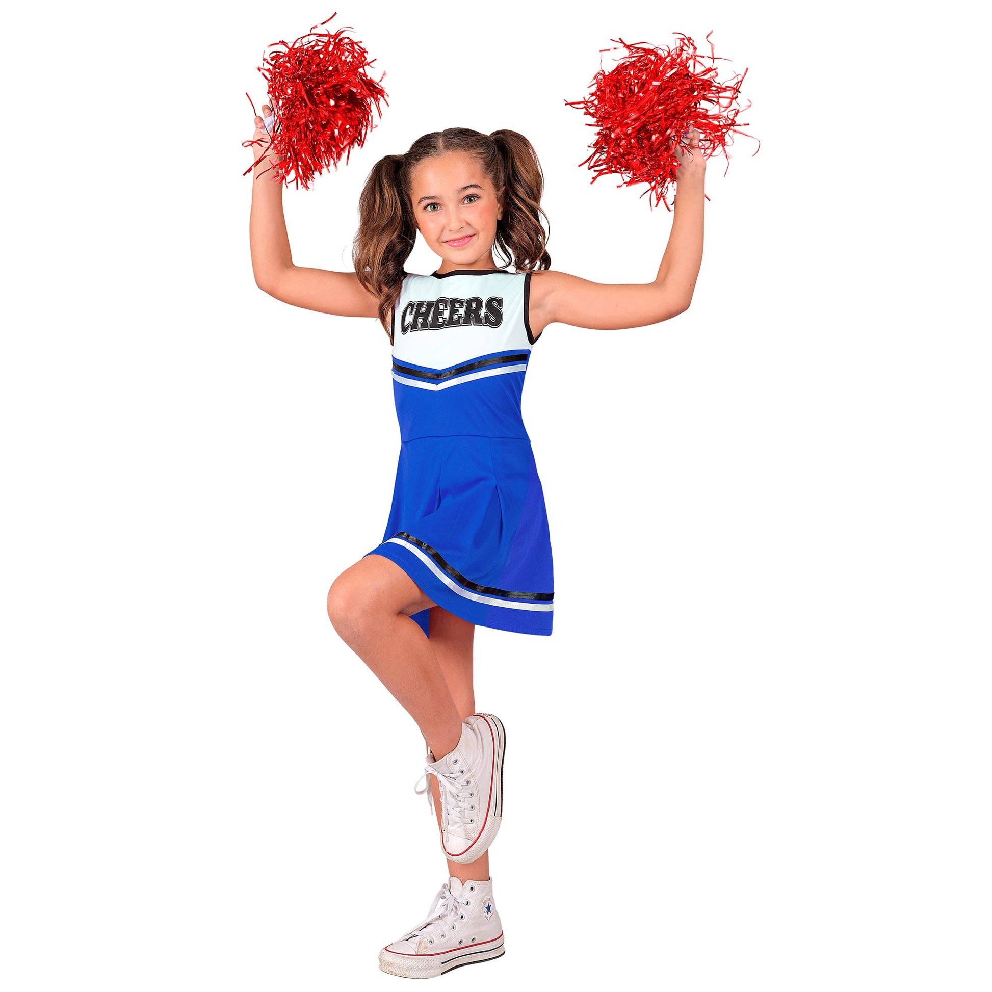 Widmann Cheerleader Kostüm Blau Weiss Mädchen – Detailansicht