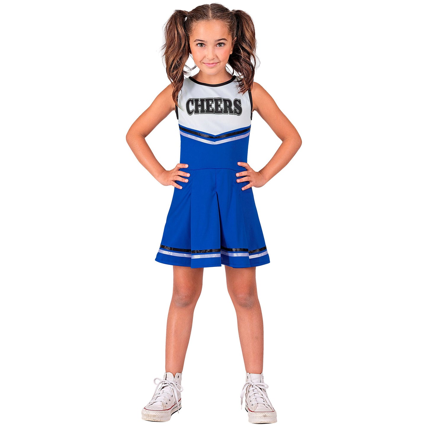 Widmann Cheerleader Kostüm Blau Weiss Mädchen – Seitenansicht