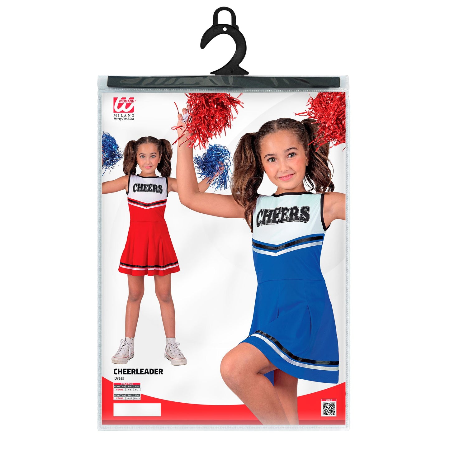 Widmann Cheerleader Kostüm Blau Weiss Mädchen – Verpackung