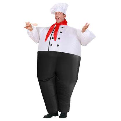 "CHEFKOCH" (aufblasbares Kostüm m. integriertem Gebläse, Halstuch, Hut) – Ansicht 3