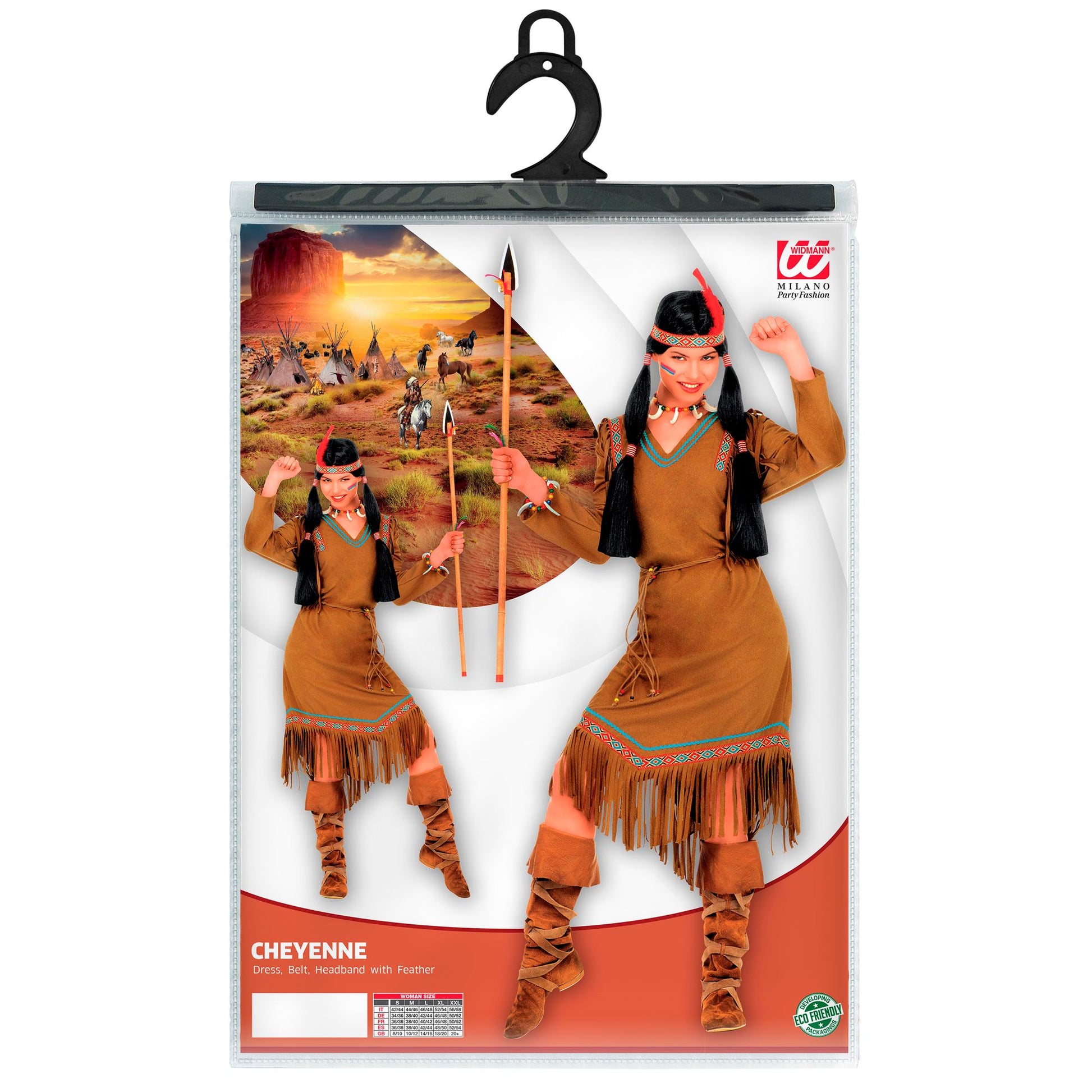 "CHEYENNE" (Kleid, Gürtel, Kopfband mit Feder) – Detailansicht
