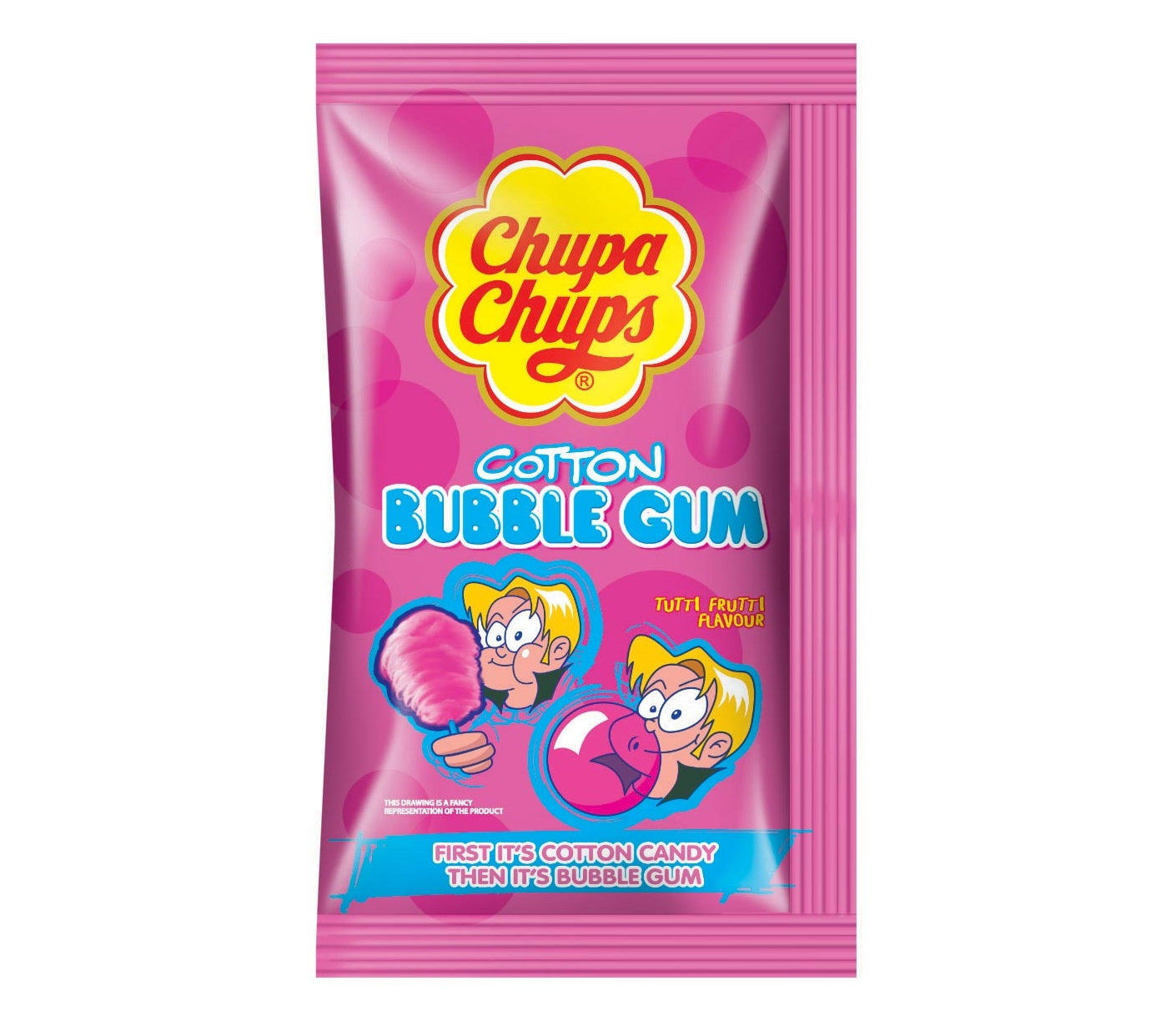 Chupa Chups Cotton Bubble Gum Tutti Frutti 11g Kaugummi Verpackung