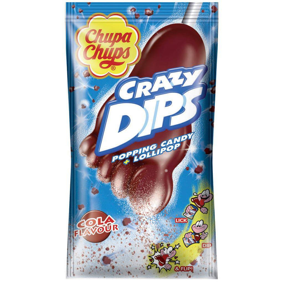 Chupa Chups Crazy Dips Cola Lolli in Fussform 14 g mit Brausepulver