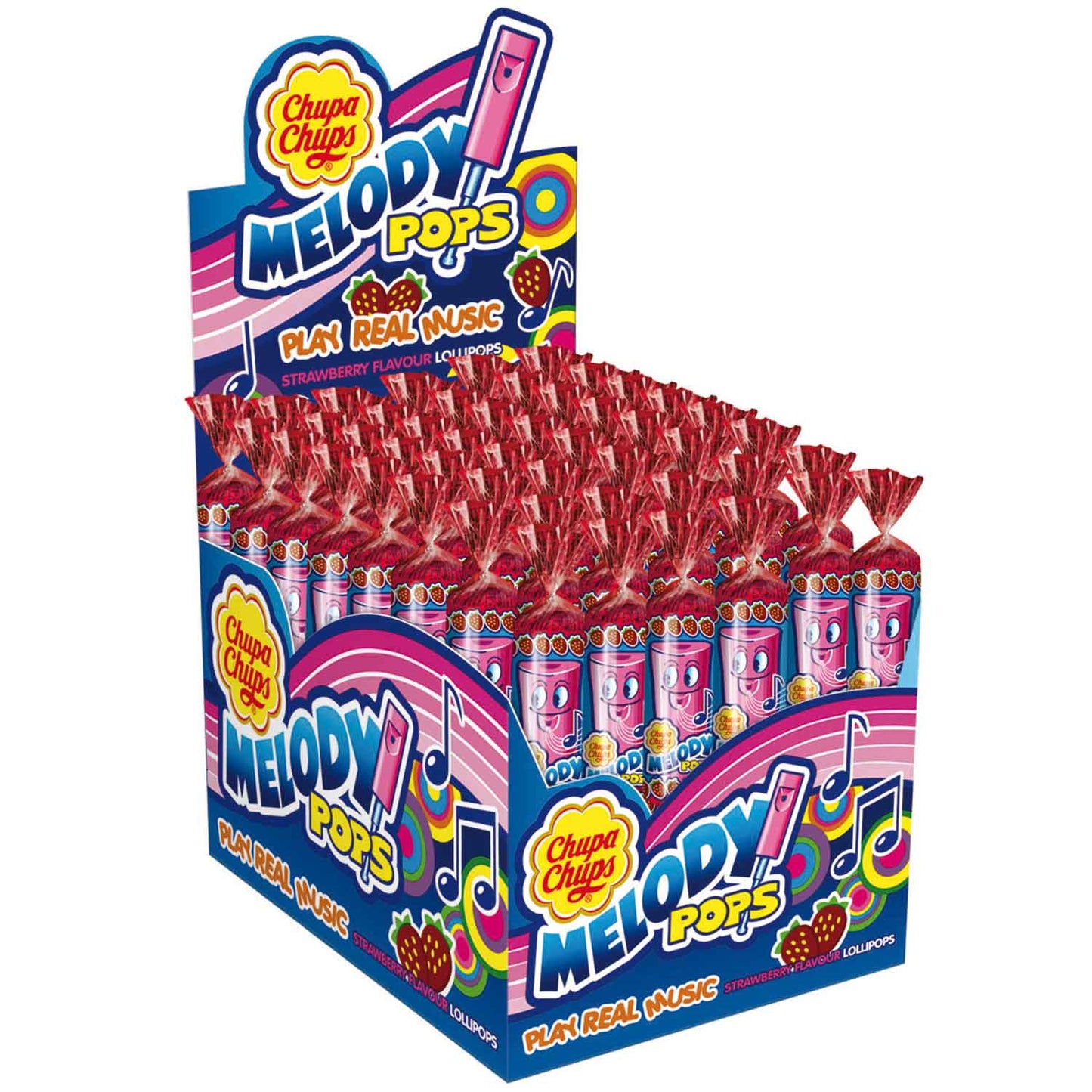 Chupa Chups Melody Pops 48er Erdbeer Lutscher mit Flöte – Produktansicht