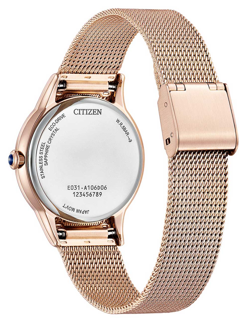 CITIZEN EM1153-88A Analoguhr Armbanduhr 43 mm ansicht-4