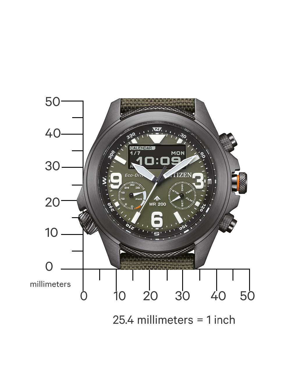 CITIZEN JV1005-02W Analoguhr Armbanduhr 43 mm ansicht-2