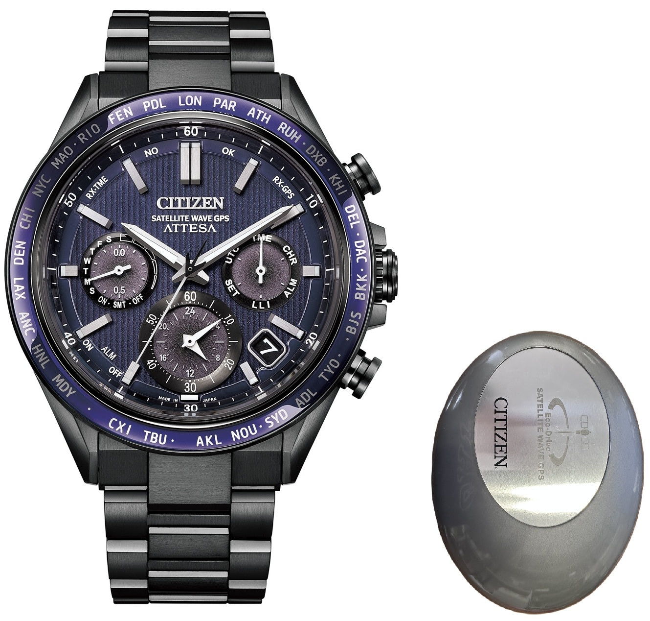 CITIZEN Mod. ATTESA TITANIUM ECO DRIVE SATELLITE WAVE GPS Special Pack ***SPECIAL PRICE*** CC4059-64L World Time - Armbanduhr 44.5 mm
