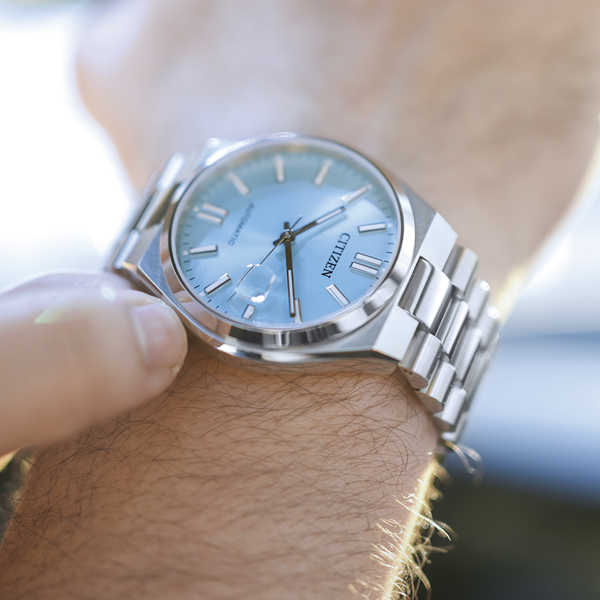 CITIZEN TSUYOSA Automatic - LIGHT BLUE NJ0151-88M Date - Armbanduhr 40 mm Blau ansicht-5