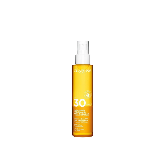 Clarins Clarins, Glowing Sun, Feuchtigkeitsspendend, UV-Schutz, Sonnenschutzspray, SPF 30, 150 ml Regular