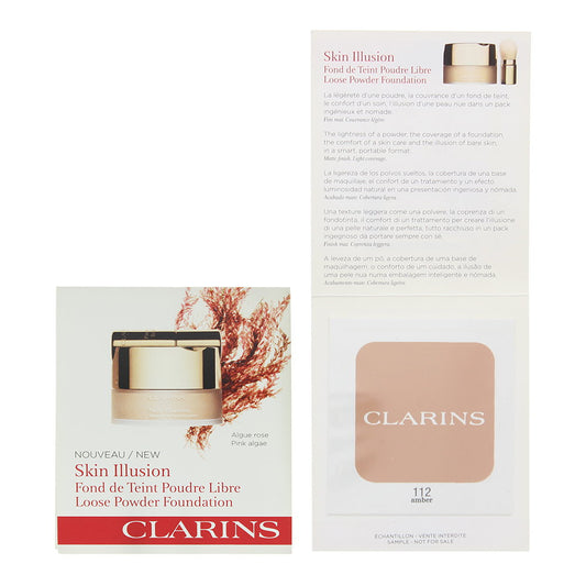 Clarins, Skin Illusion, Loses Puder-Make-up, 112, Bernstein, *Muster