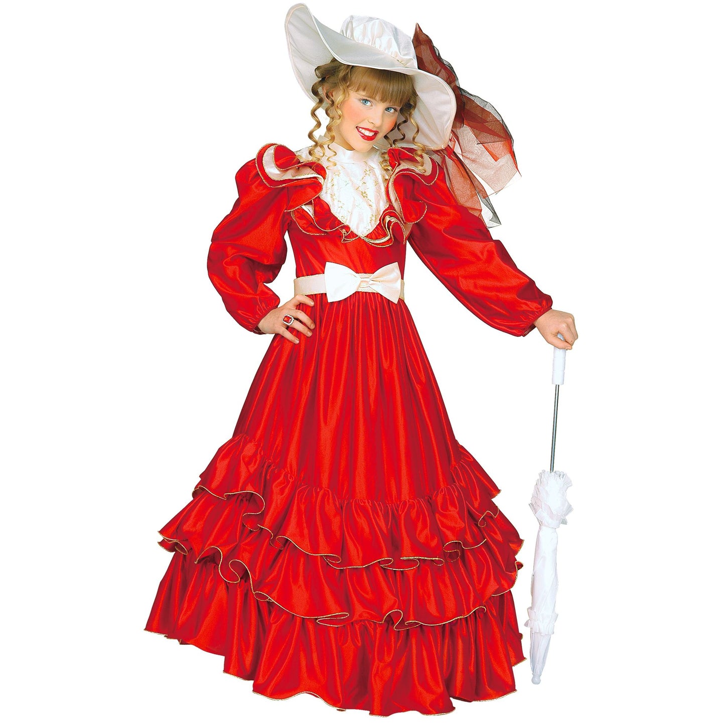 "CLEMENTINA" (Kleid mit Petticoat,Gürtel mit Schleife, Hut) – Vorderansicht