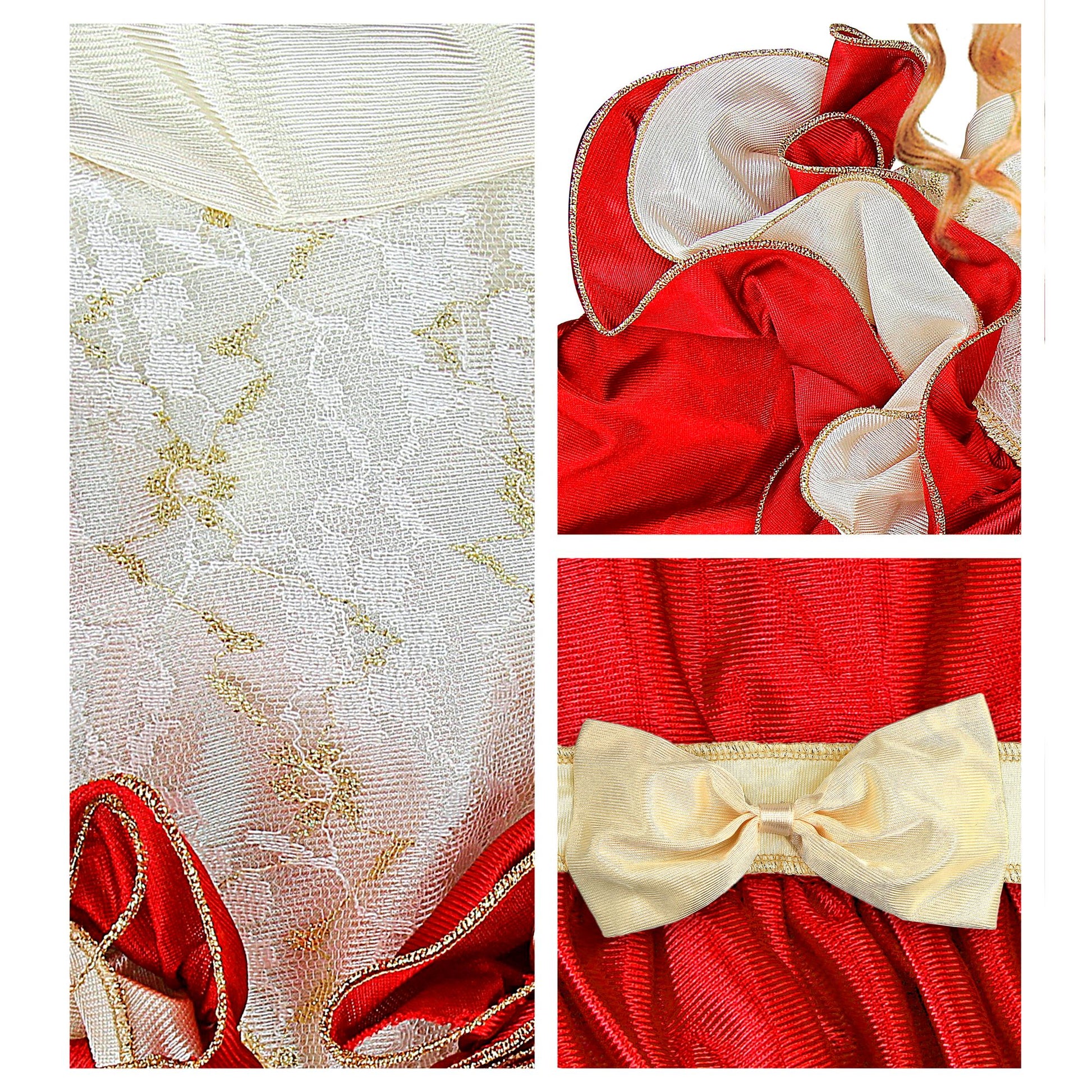 "CLEMENTINA" (Kleid mit Petticoat,Gürtel mit Schleife, Hut) – Detailansicht
