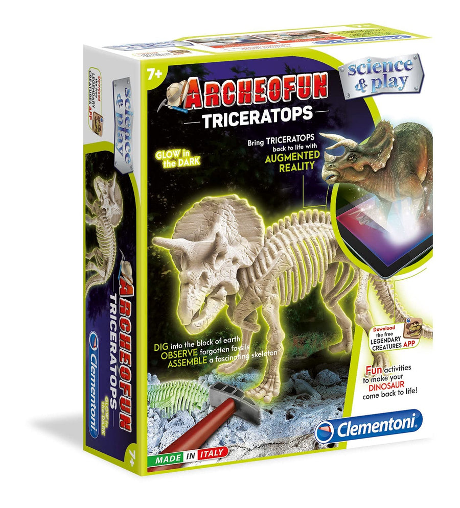 Clementoni Clementoni, Science & Play, Archeofun Triceratops leuchtet im Dunkeln, Puzzle, 61723, Unisex, 7+ jahre Regular