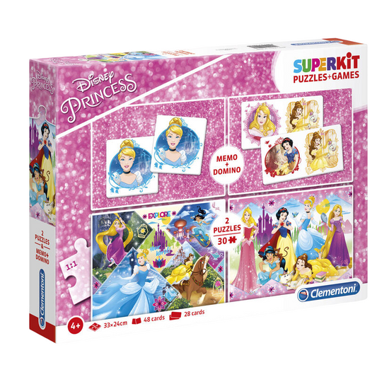 Clementoni Clementoni, SuperKit, Disney-Prinzessin, Puzzle, Für Mädchen, 4+ jahre, 2 x 30 + 48 + 28 stk Regular