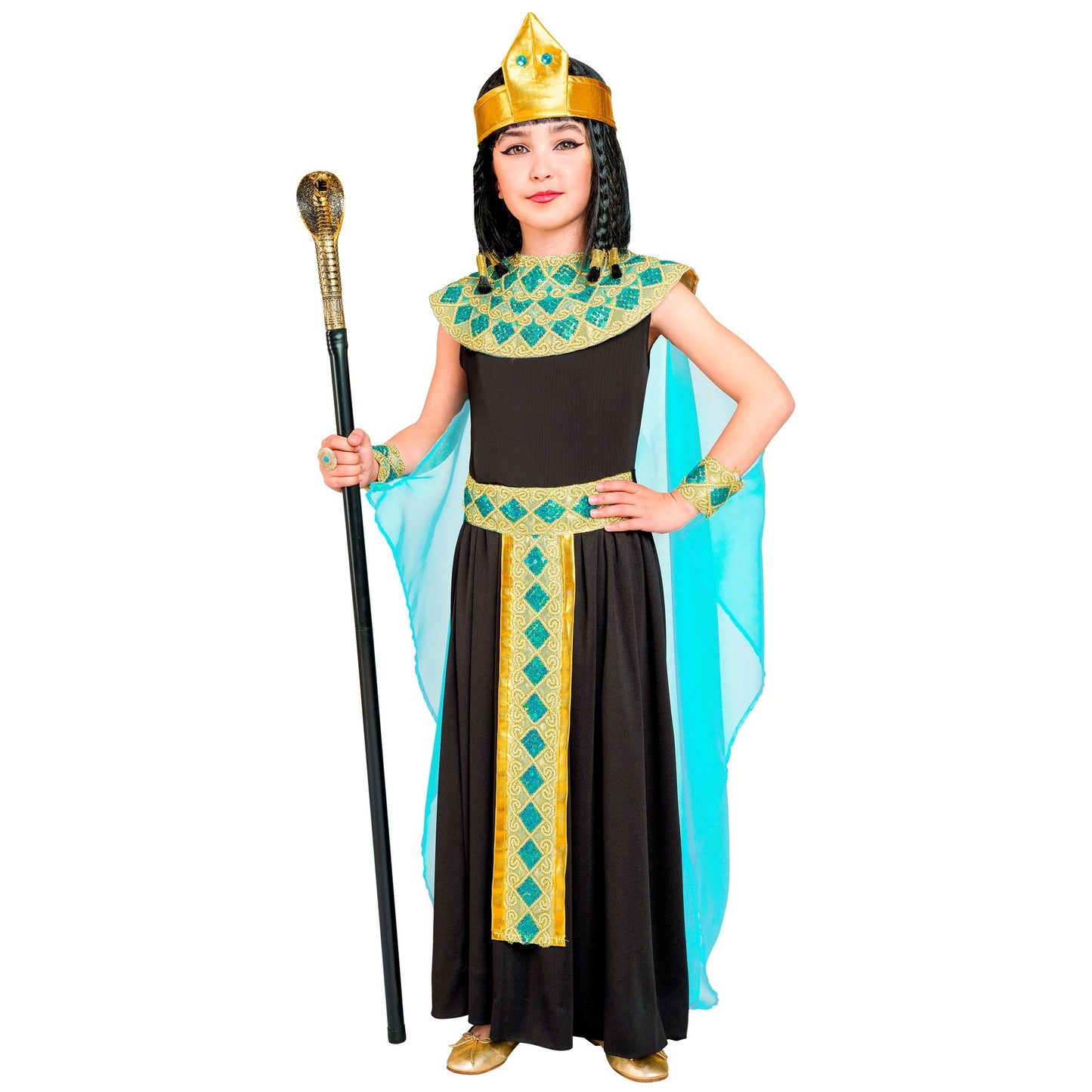 "CLEOPATRA" (Kleid mit Gürtel, Armbänder, Stirnband, Umhang) – Ansicht 3