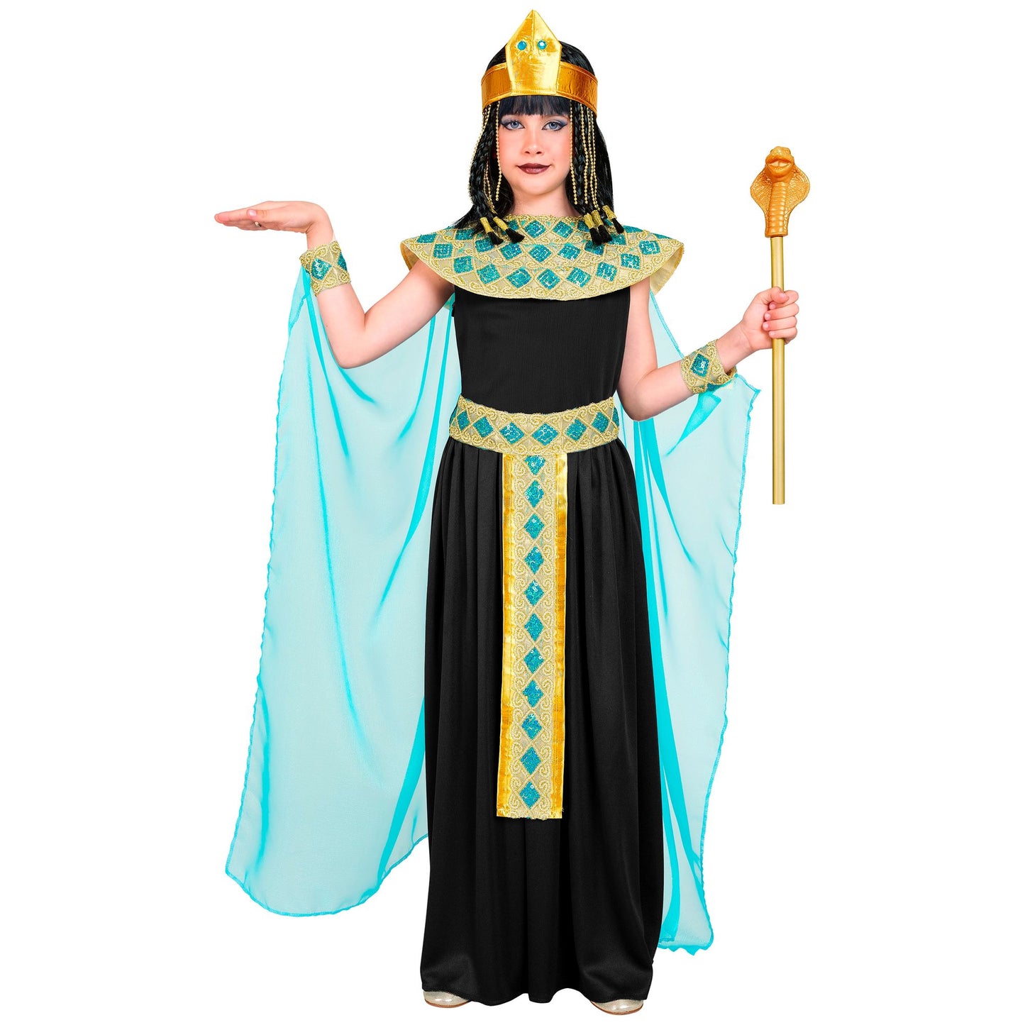 "CLEOPATRA" (Kleid mit Gürtel, Armbänder, Stirnband, Umhang) – Ansicht 4