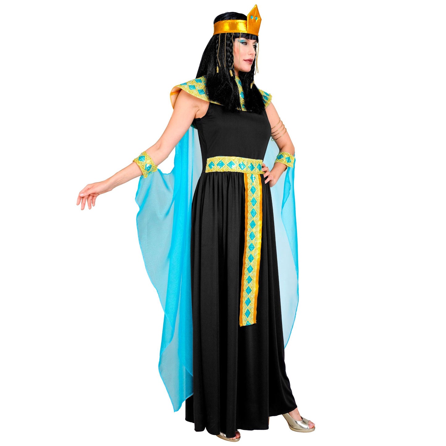 "CLEOPATRA" (Kleid mit Gürtel, Armbänder, Stirnband, Umhang) – Ansicht 3
