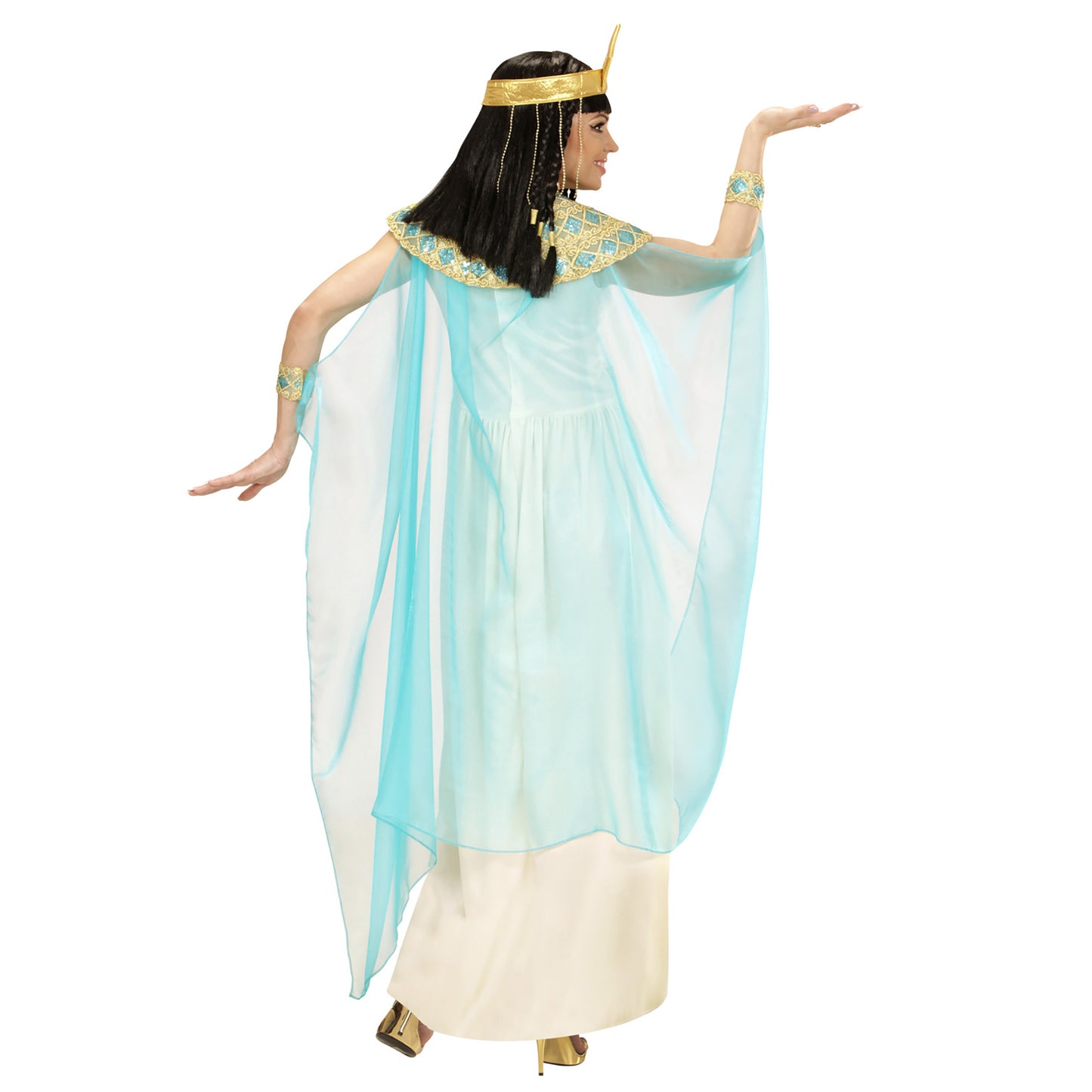 "CLEOPATRA" (Kleid mit Gürtel, Armbänder, Stirnband, Umhang) – Ansicht 3