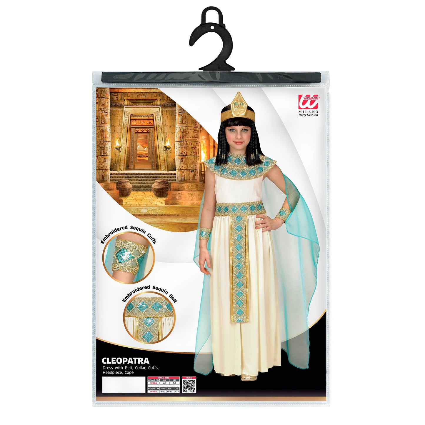 "CLEOPATRA" (Kleid mit Gürtel, Armbänder, Stirnband, Umhang) – Ansicht 4