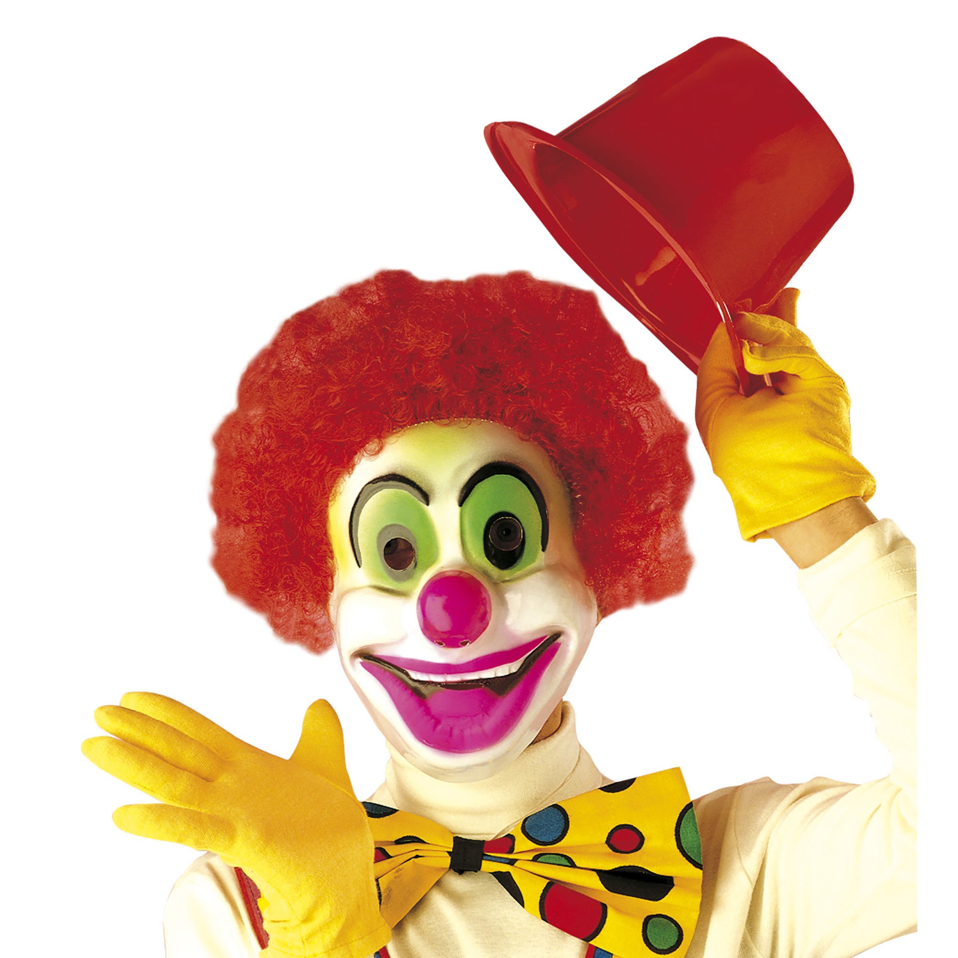 "CLOWN MASKE MIT HAAREN" aus Plastik - in 3 Modellen sort – Detailansicht