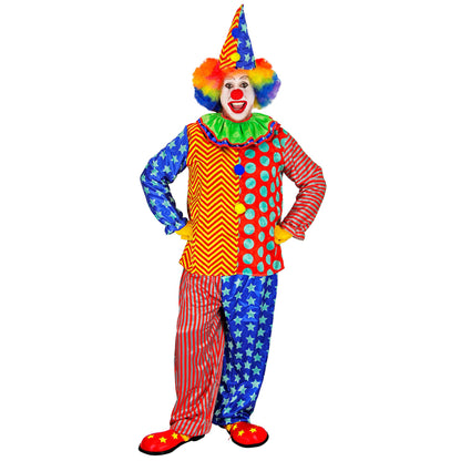 "CLOWN" (Oberteil mit Kragen, Hose, Hut) – Detailansicht