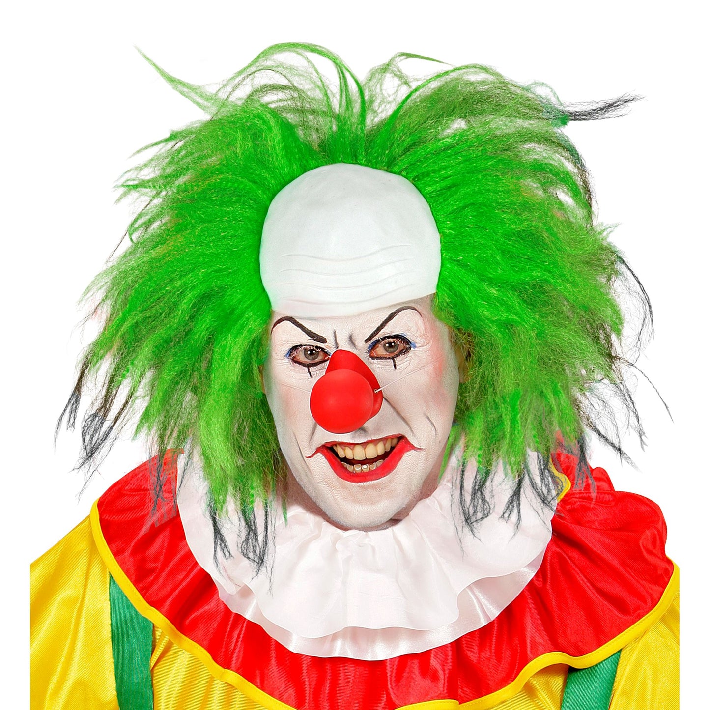 "CLOWNGLATZE MIT GRÜNEN HAAREN" in Box – Vorderansicht