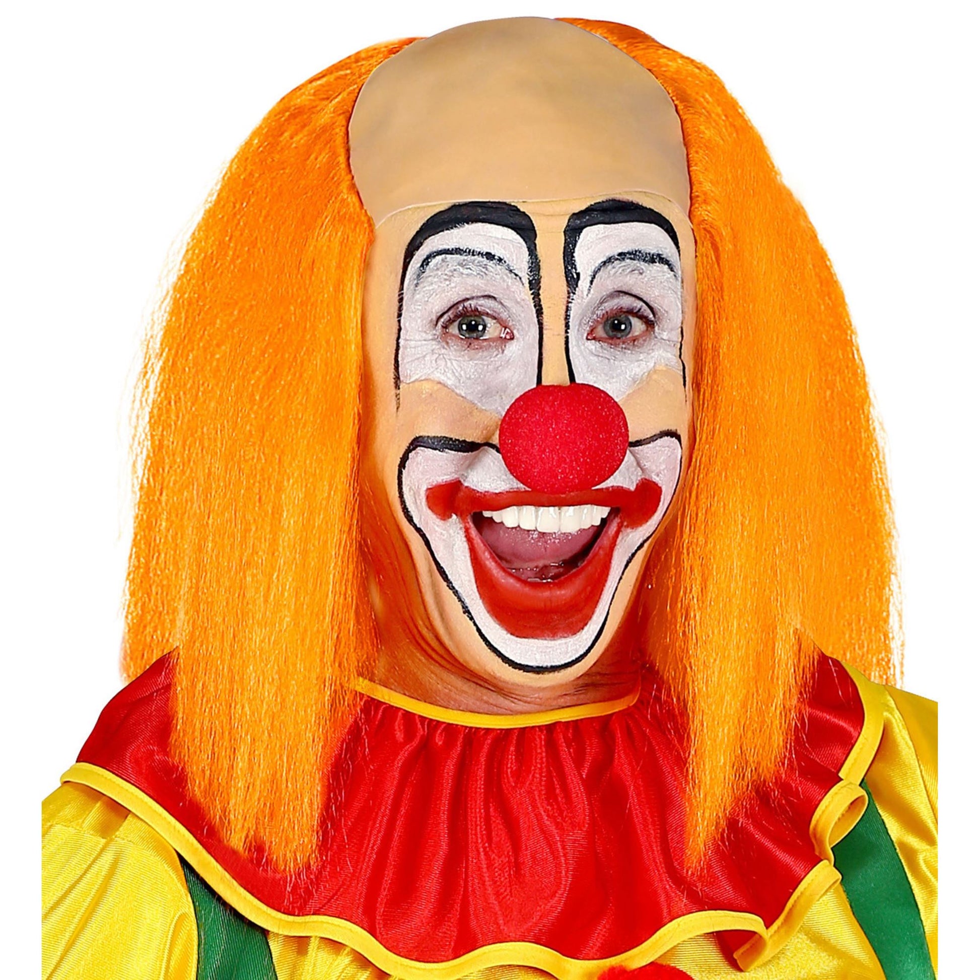 "CLOWNGLATZE MIT ORANGENEN HAAREN" – Vorderansicht