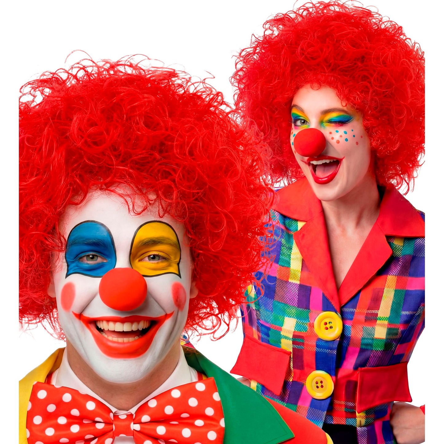 "CLOWNPERÜCKE" rot - in Polybag – Vorderansicht