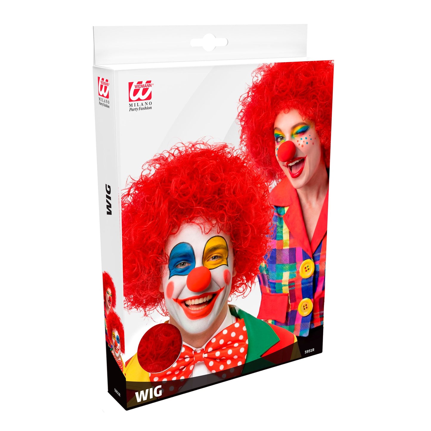 "CLOWNPERÜCKE" rot - in Polybag – Detailansicht