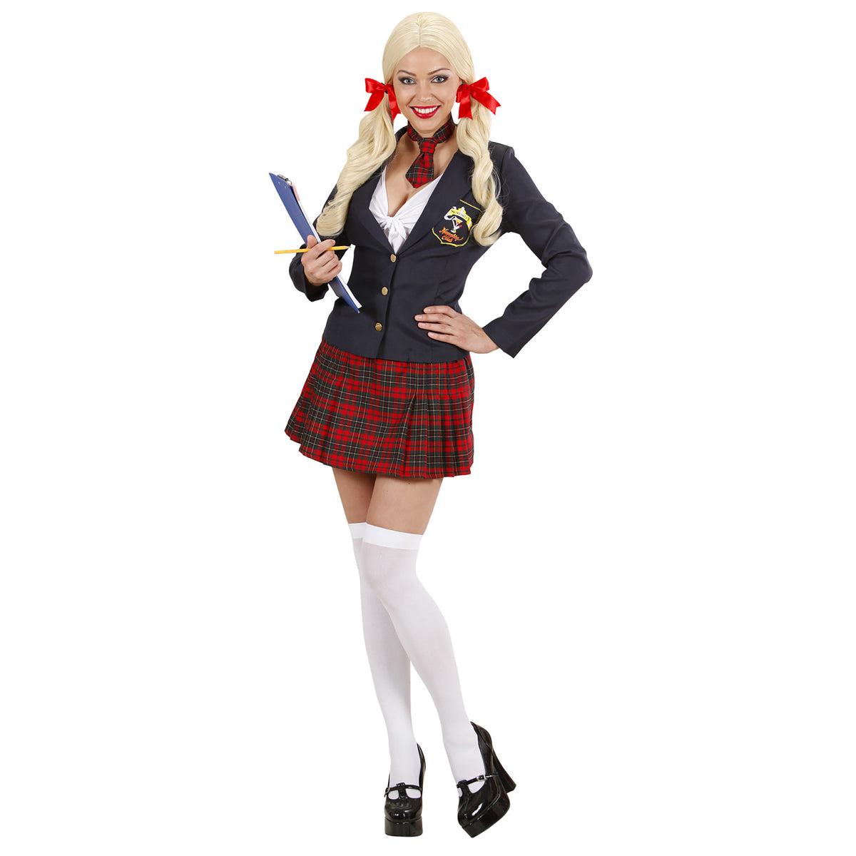 "COLLEGE MÄDCHEN" (Jacke, Schleifentop, Rock, kleine Krawatte) – Ansicht 3