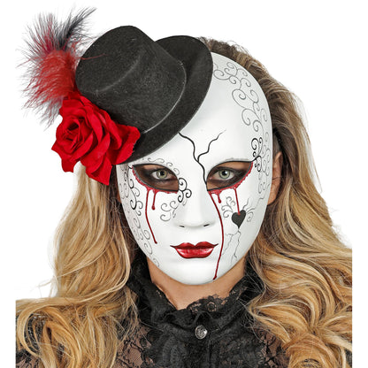 "COMMEDIA DELL'ARTE MASKE BLUTIGE FRAU MIT HUT" – Ansicht 3