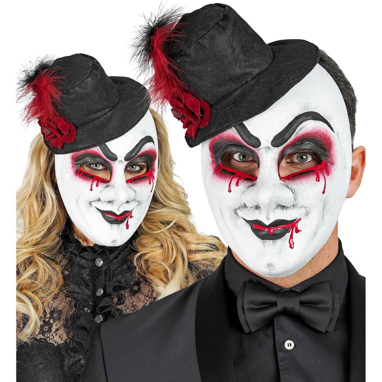 "COMMEDIA DELL'ARTE MASKE BLUTIGER MANN MIT HUT" – Ansicht 3