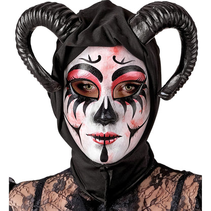 "COMMEDIA DELL'ARTE MASKE DÄMONIN MIT KAPUZE" – Ansicht 3