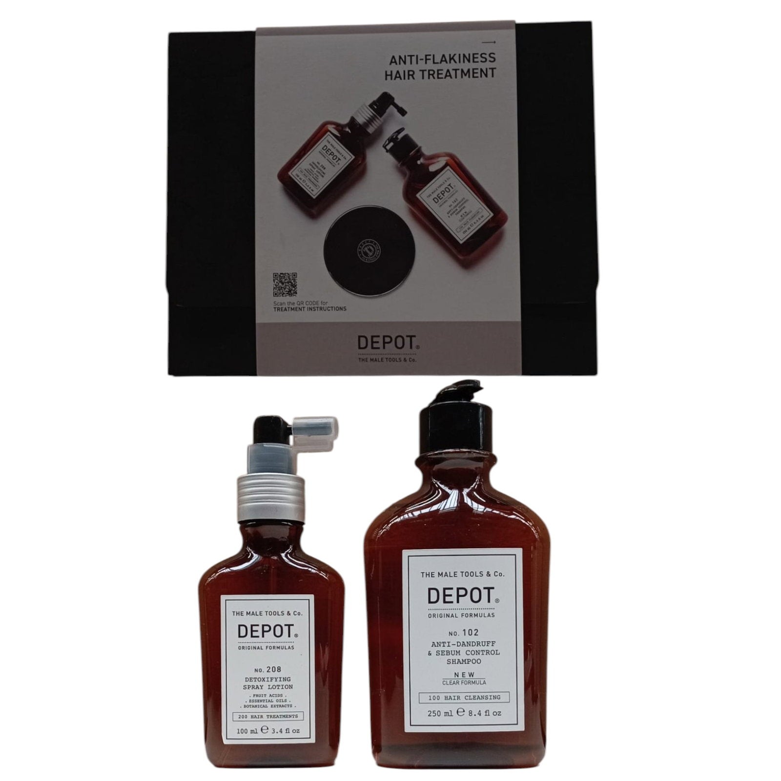 Depot Haarpflegeset Consumer Kit C Set Depot: 100 Hair Cleansing No. 102, Botanical Complex, Hair Shampoo, Anti-Dandruff & Se