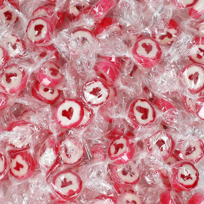 Pop Rocks Süsse Herzen Bonbons 1 kg einzeln gewickelte Frucht-Hartkaramellen mit Herzmotiv – Detailansicht