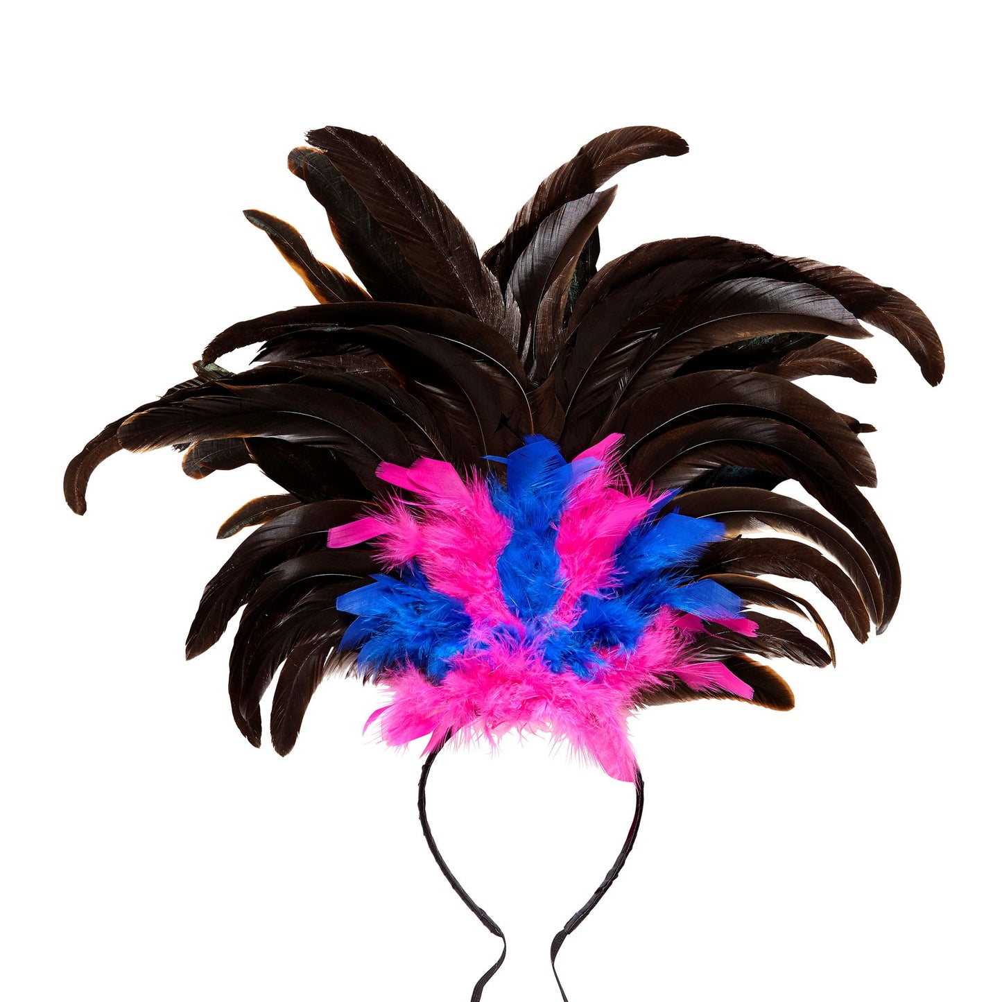 "COPACABANA FEDERHAARREIF" schwarz/rosa-blau – Vorderansicht