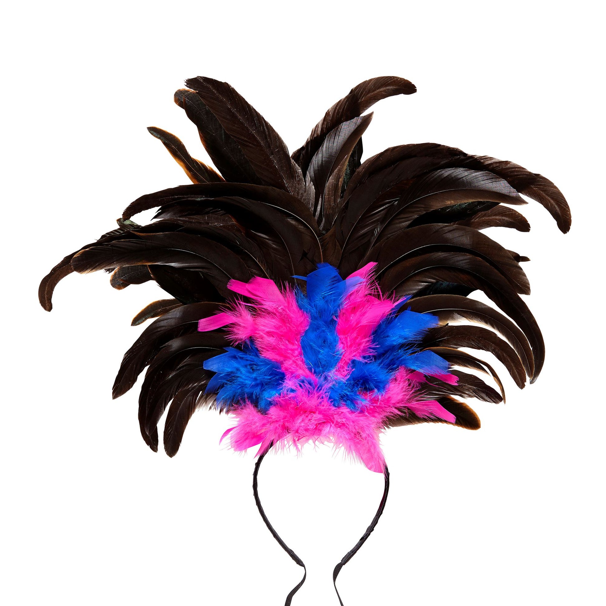 "COPACABANA FEDERHAARREIF" schwarz/rosa-blau – Vorderansicht