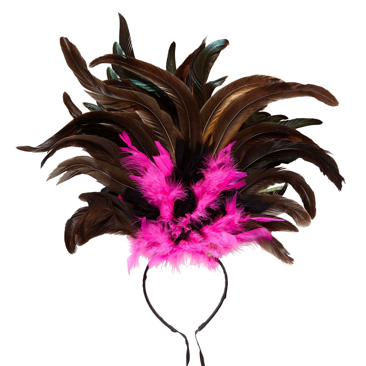 "COPACABANA FEDERHAARREIF" schwarz/rosa – Vorderansicht