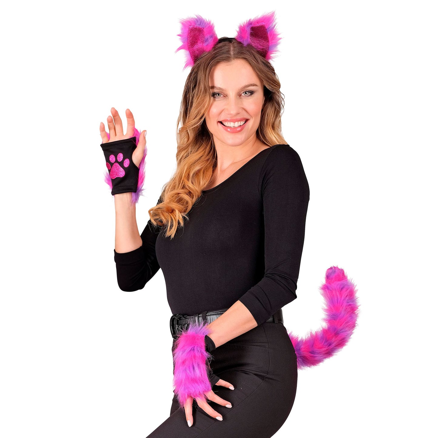 "COSPLAY NEON KATZE" (Ohren, Schwanz, Handschuhe) – Ansicht 3