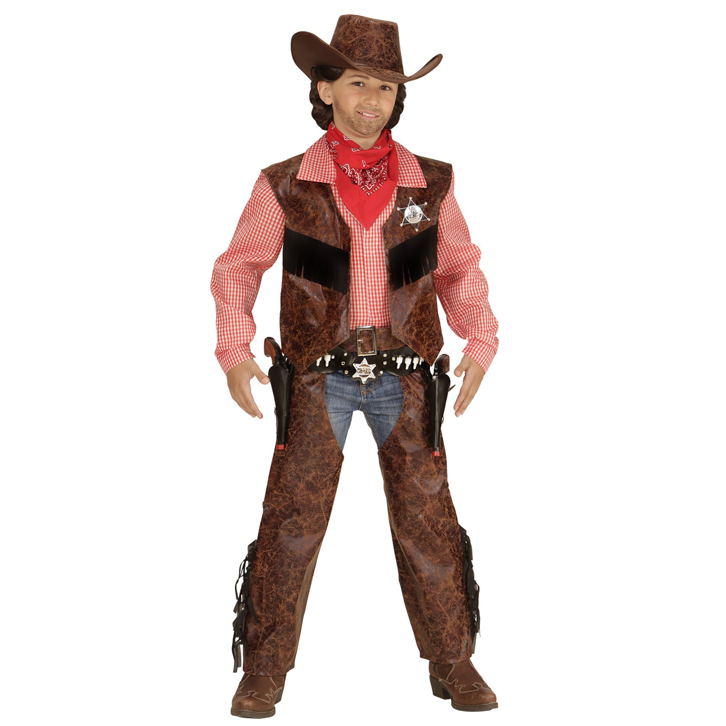 "COW BOY" (Shirt mit Weste, Chaps,Hut) – Vorderansicht