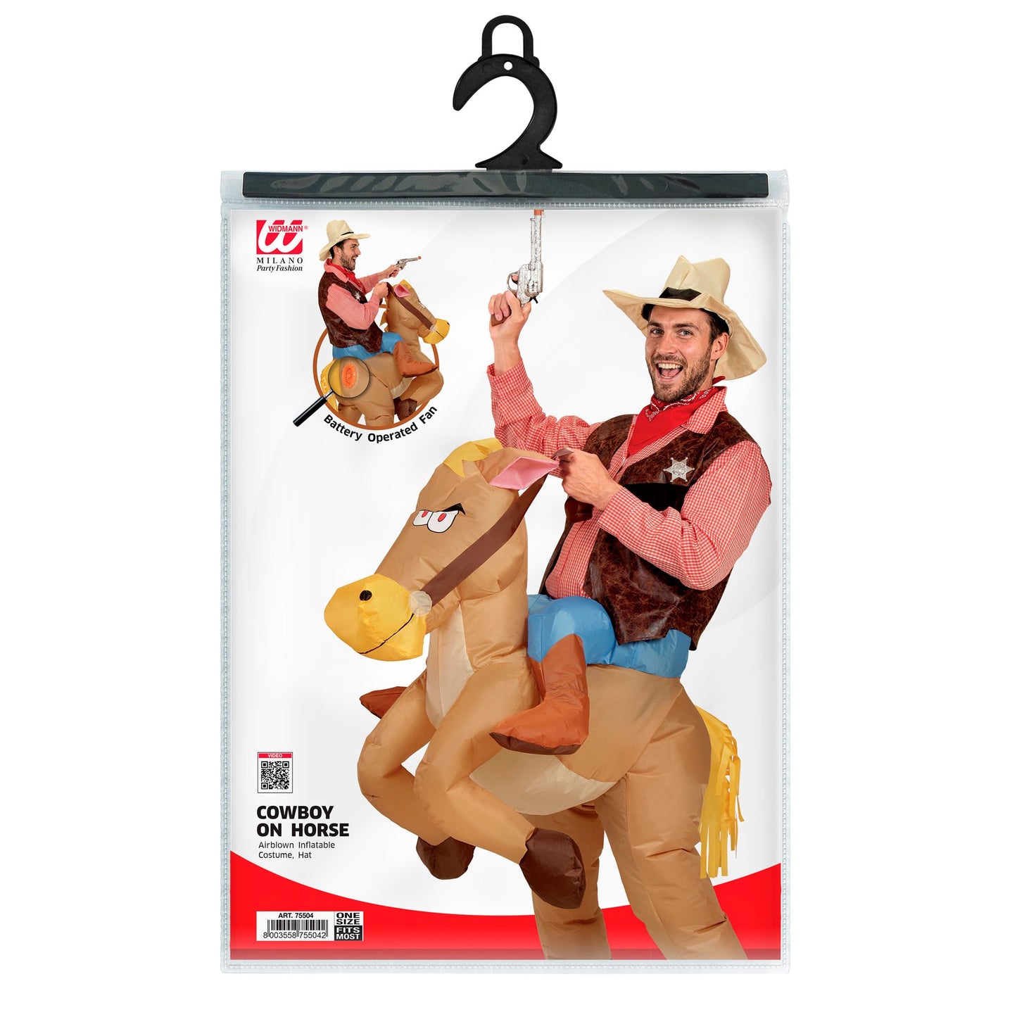 "COWBOY AUF PFERD" (aufblasbares Kostüm m. integriertem Gebläse, Hut) – Ansicht 3