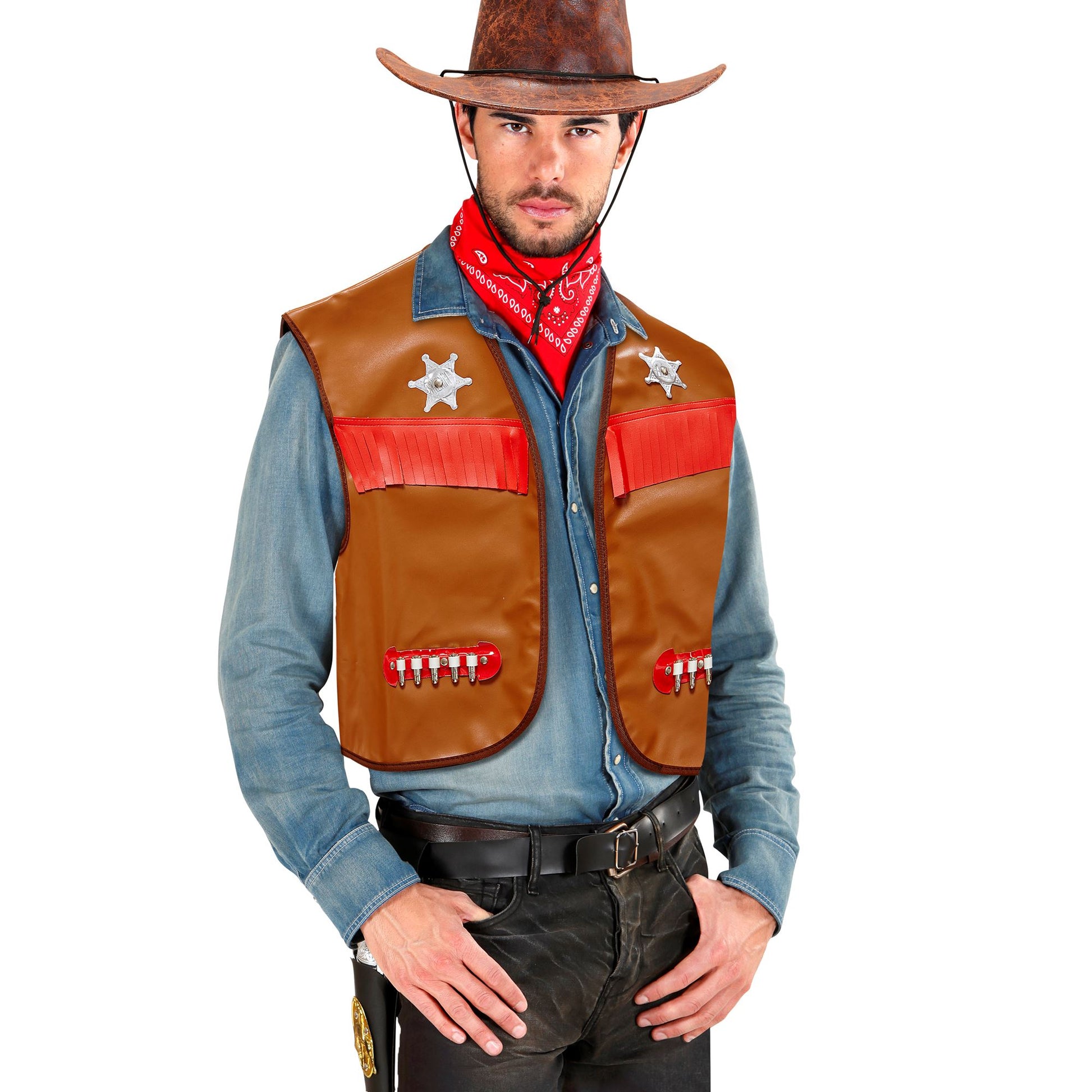 "COWBOY" - braun (Weste) – Vorderansicht