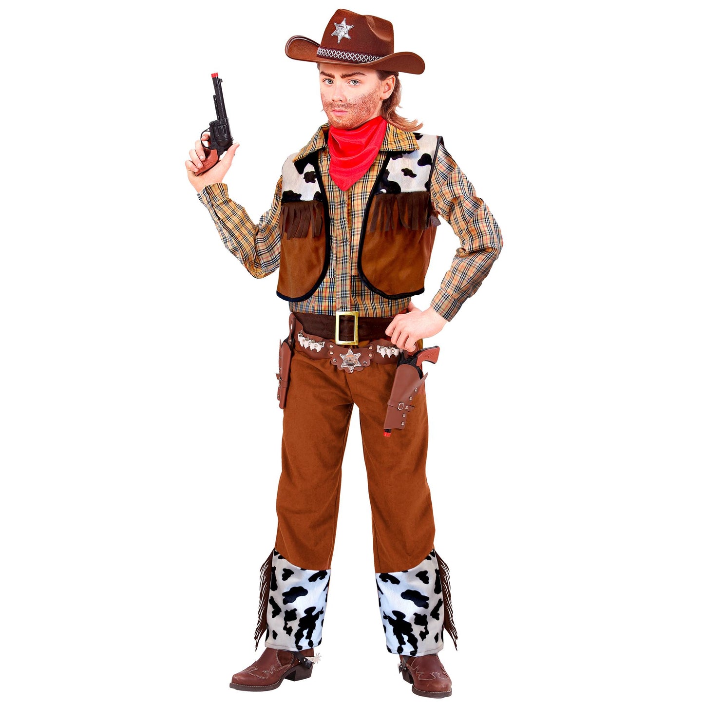 "COWBOY" (Hemd, Weste, Gürtel, Halstuch) – Vorderansicht